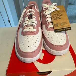 Nike Court Vision Low Pink and White Shoes
